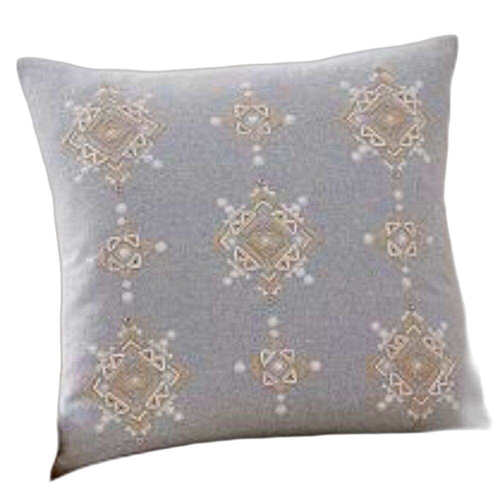 POTTERY BARN Haylie Embroidered Beaded Flannel Pillow Cover 20 x 20 inches